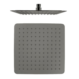 250mm 10 inch Stainless steel Gunmetal Grey Super - slim Square Rainfall Shower Head - NZHomeware