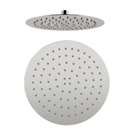 250mm 10 inch Stainless steel Super - slim Round Brushed Nickel Rainfall Shower Head - NZHomeware