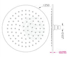 250mm 10 inch Stainless steel Super - slim Round Brushed Nickel Rainfall Shower Head - NZHomeware
