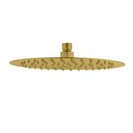 250mm 10 inch Stainless steel Super - slim Round Brushed Yellow Gold Rainfall Shower Head - NZHomeware