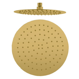 250mm 10 inch Stainless steel Super - slim Round Brushed Yellow Gold Rainfall Shower Head - NZHomeware