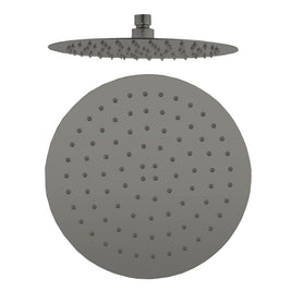 250mm 10 inch Stainless steel Super - slim Round Gunmetal Grey Rainfall Shower Head - NZHomeware