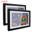 2PCs A4 Wooden Kids Art Frame Children Artwork Display Changeable Front Opening Table Stand Black - NZHomeware