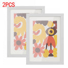 2PCs A4 Wooden Kids Art Frame Children Artwork Display Changeable Front Opening Table Stand White - NZHomeware