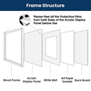 2PCs A4 Wooden Kids Art Frame Children Artwork Display Changeable Front Opening Table Stand White - NZHomeware