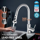 3 Modes Pull Out Kitchen Laundry Sink Mixer Tap 360° Swivel Chrome Faucet - NZHomeware