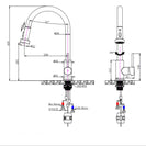 3 Modes Pull Out Kitchen Laundry Sink Mixer Tap 360° Swivel Chrome Faucet - NZHomeware