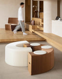 3 Seats Kraft Paper Bench Portable Folding Sofa Foot Stool Shoe Bench Brown - NZHomeware