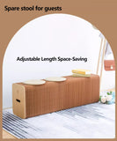 3 Seats Kraft Paper Bench Portable Folding Sofa Foot Stool Shoe Bench Brown - NZHomeware