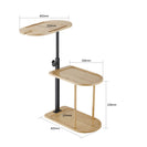 3 - Tier Bamboo Bathroom Shelf | Height Adjustable C - Table with 360° Swivel for Sofa, Bed, Bathtub NZ - NZHomeware