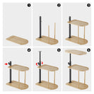 3 - Tier Bamboo Bathroom Shelf | Height Adjustable C - Table with 360° Swivel for Sofa, Bed, Bathtub NZ - NZHomeware
