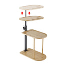3 - Tier Bamboo Bathroom Shelf | Height Adjustable C - Table with 360° Swivel for Sofa, Bed, Bathtub NZ - NZHomeware