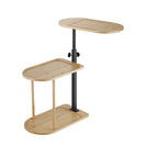 3 - Tier Bamboo Bathroom Shelf | Height Adjustable C - Table with 360° Swivel for Sofa, Bed, Bathtub NZ - NZHomeware