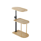 3 - Tier Bamboo Bathroom Shelf | Height Adjustable C - Table with 360° Swivel for Sofa, Bed, Bathtub NZ - NZHomeware