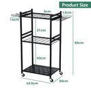 3 Tier Heavy Duty Garden Tool Organizer Rack with Wheels | Metal Rolling Storage Cart for Garage, Yard, Patio, Shed & Indoor/Outdoor Use - NZHomeware