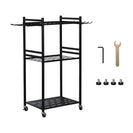 3 Tier Heavy Duty Garden Tool Organizer Rack with Wheels | Metal Rolling Storage Cart for Garage, Yard, Patio, Shed & Indoor/Outdoor Use - NZHomeware