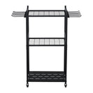 3 Tier Heavy Duty Garden Tool Organizer Rack with Wheels | Metal Rolling Storage Cart for Garage, Yard, Patio, Shed & Indoor/Outdoor Use - NZHomeware