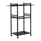 3 Tier Heavy Duty Garden Tool Organizer Rack with Wheels | Metal Rolling Storage Cart for Garage, Yard, Patio, Shed & Indoor/Outdoor Use - NZHomeware