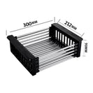 300 - 440mm 304 Stainless Steel Kitchen Sink Colander Dish Drainer Over Sink Caddy - NZHomeware