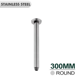 300mm Round Brushed Nickel Ceiling Shower Arm - NZHomeware
