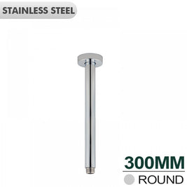 300mm Round Chrome Ceiling Shower Arm - NZHomeware