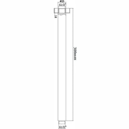 300mm Round Gunmetal Grey Ceiling Shower Arm - NZHomeware