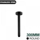300mm Round Nero Black Ceiling Shower Arm - NZHomeware
