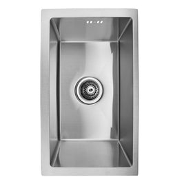 300x450x205mm 1.2mm Round Corner Stainless Steel Handmade Single Bowl Top/Flush/Undermount Kitchen/Laundry Sink With Overflow - NZHomeware
