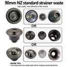 300x450x205mm Dark Grey Stainless Steel Handmade Single Bowl Top/Flush/Undermount Kitchen/Laundry Sink With Overflow - NZHomeware