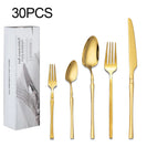 30pcs Gold Stainless Steel Cutlery Set Flatware Tableware Utensil Dinnerware - NZHomeware
