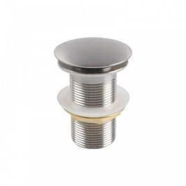 32/40mm Brushed Nickel Mushroom Solid Brass Basin Pop Up Waste NO Overflow - NZHomeware
