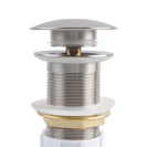 32/40mm Brushed Nickel Mushroom Solid Brass Basin Pop Up Waste NO Overflow - NZHomeware