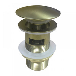 32/40mm Brushed Yellow Gold Mushroom Solid Brass Basin Pop Up Waste with Overflow - NZHomeware