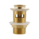 32/40mm Brushed Yellow Gold Solid Brass Basin Pop Up Waste with Overflow - NZHomeware