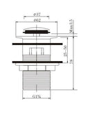 32/40mm Solid Brass Basin Pop Up Waste with Overflow Chrome - NZHomeware