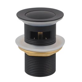 32/40mm Solid Brass Basin Pop Up Waste with Overflow Matt Black - NZHomeware