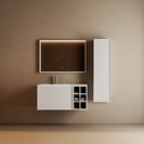 350x300x1600mm Height Plywood Fluted Tall Cabinet Matt White - NZHomeware