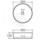 360*360*120mm Bathroom Round Above Counter White Ceramic Wash Basin - NZHomeware