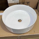 360*360*120mm Bathroom Round Above Counter White Ceramic Wash Basin - NZHomeware