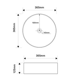 365*365*125mm Round Above Counter Basin | Matt White Ceramic Wash Basin NZ - NZHomeware