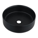 365mm Bathroom Above Counter Matt Black Ceramic Wash Basin