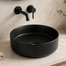 365mm Bathroom Above Counter Matt Black Ceramic Wash Basin