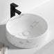 370*370*130mm Bathroom Round Carrara White Above Counter Ceramic Wash Basin - NZHomeware