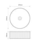 370*370*130mm Round Fluted Above Counter Basin | Gloss White Ceramic Wash Basin NZ - NZHomeware