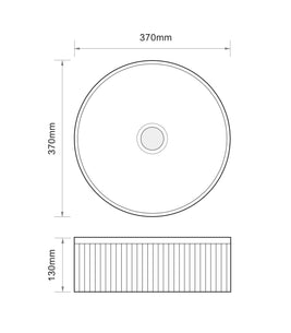 370*370*130mm Round Fluted Above Counter Basin | Gloss White Ceramic Wash Basin NZ - NZHomeware