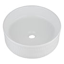 370*370*130mm Round Fluted Above Counter Basin | Gloss White Ceramic Wash Basin NZ - NZHomeware