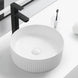 370*370*130mm Round Fluted Above Counter Basin | Gloss White Ceramic Wash Basin NZ - NZHomeware