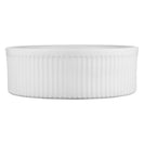 370*370*130mm Round Fluted Above Counter Basin | Gloss White Ceramic Wash Basin NZ - NZHomeware