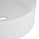 370*370*130mm Round Fluted Above Counter Basin | Gloss White Ceramic Wash Basin NZ - NZHomeware