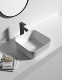 385x385x140mm Bathroom Square Above Counter White Ceramic Wash Basin - NZHomeware